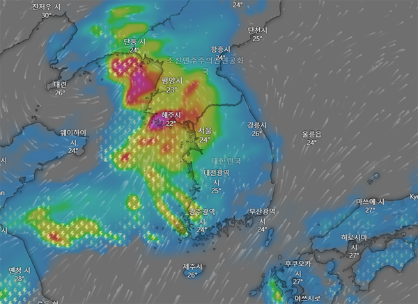 [기상청 오늘날씨] 수도권 150mm많은비 